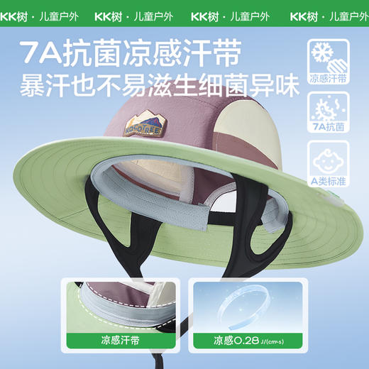 KK树骑行儿童防晒帽女童男孩太阳宝宝帽子春秋遮阳渔夫帽防紫外线小飞碟骑行防晒帽 商品图3