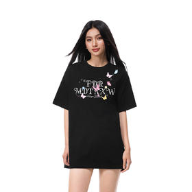 FDR官方店 彩色蝴蝶飞舞短袖t恤男女夏季潮牌宽松情侣装运动上衣