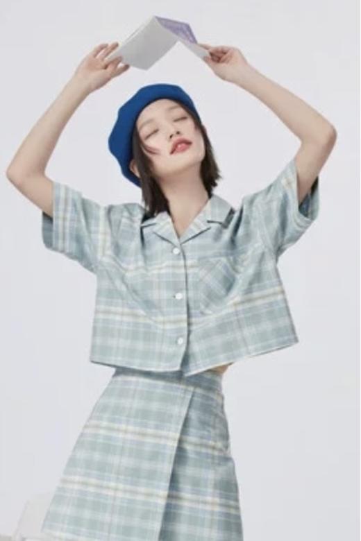 SEM/R森马 宽松撞色格纹套装 18427 商品图2