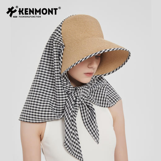 卡蒙遮阳防晒帽护颈遮脸一体头巾帽防紫外线草帽KM-6248 商品图5