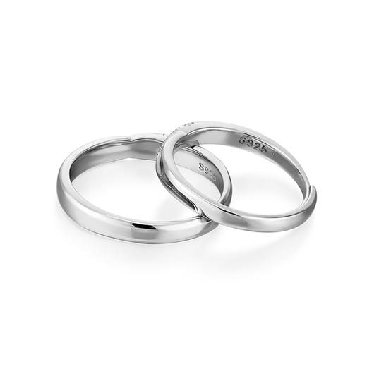 KADER卡蒂罗 熠熠浪漫情侣对戒 s925银 一对情侣款小众设计对戒高级感开口刻字 商品图1