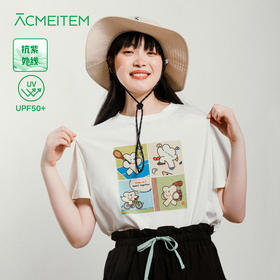 【出游季特惠】ACMEITEM爱棵米 户外四宫格米米T恤圆领宽松印花防晒短袖上衣男女GAG3440762C