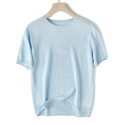 【无缝一体和纸纱圆领T恤】甄选和纸混纺纱线，质地轻盈，透气清爽JZ2531-CC 商品图7