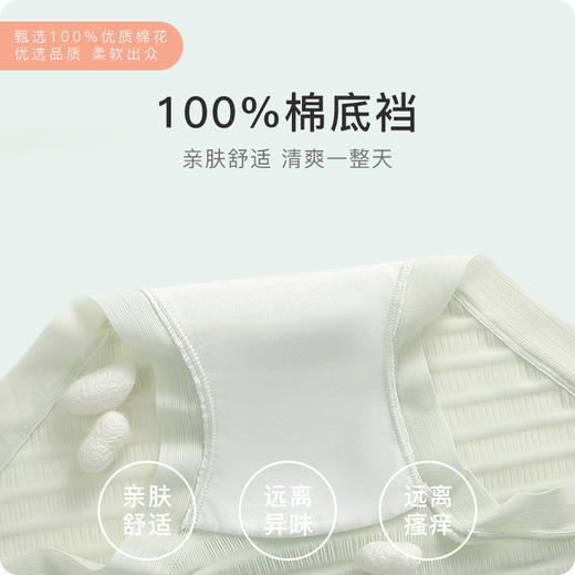洁丽雅正品5条装女士中腰冰丝内裤凉感透气裸感舒适纯棉裆三角裤 商品图1