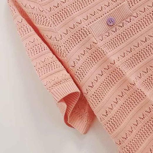 VIVIAN LIU C2536301 25夏季女装新款彩色扣镂空短袖毛衫 商品图2