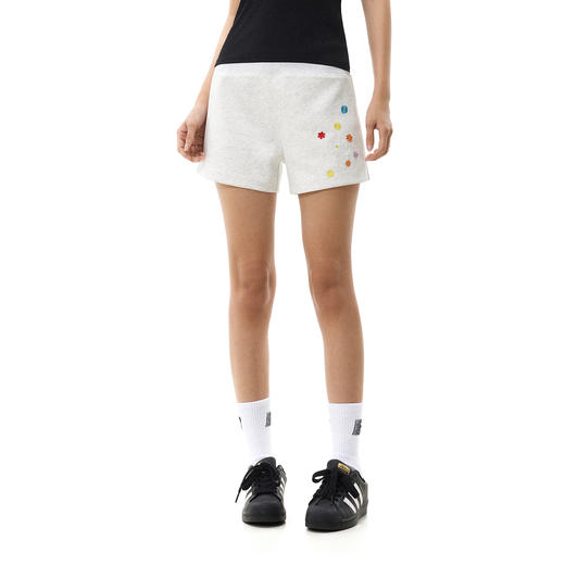 FDR官方店 “涂鸦花园”高腰短裤女夏季刺绣卫裤辣妹基础休闲热裤 商品图2