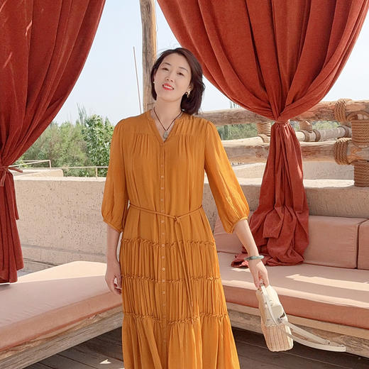 火桐hooton 高定系列 双向顺纡中式真丝连衣裙YT777 商品图4
