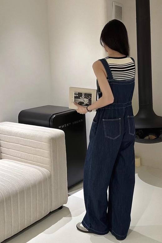 LNNNS 深蓝色收腰吊带背带裤 18367 商品图5