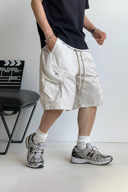 徐太浪机能风工装拼接口袋短裤男夏季新款大码宽松直筒休闲五分裤 商品图4