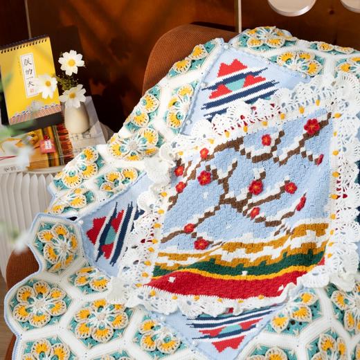 苏苏姐家宫苑拼花抱枕毯手工DIY编织钩针4股棉毛线团自制材料包 商品图1