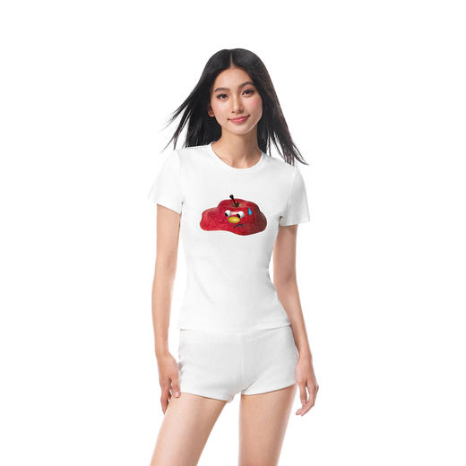 【178元任选3件】FDR官方店 情绪苹果修身短袖T恤男女夏季宽松休闲情侣装体恤上衣 商品图1