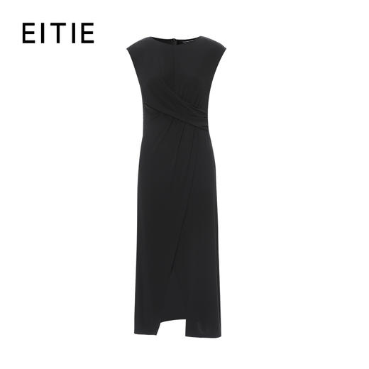 EITIE爱特爱极简黑色无袖高腰a字显瘦连衣裙夏季新款8207918 商品图0
