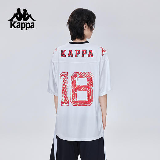 Kappa卡帕背靠背新款夏季运动短袖情侣美式复古t恤透气球服上衣男KPCJBTD10 商品图4