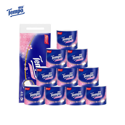 【自营】 得宝 有芯4层 160g卷纸 (樱花味)  10卷/20卷 商品图0