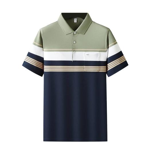 男士POLO衫夏季95%棉 翻领口袋条纹短袖上衣   PSL25115* 商品图6
