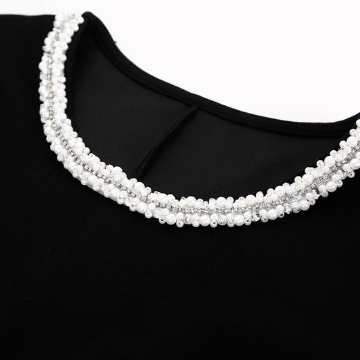 QF893斯尔丽2025夏季新款撞色装饰下摆修身端庄大方OL气质连衣裙 商品图8