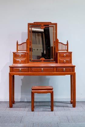 红桥红  家具严选  缅甸花梨(大果紫檀）  【115新明式梳妆台两件套】