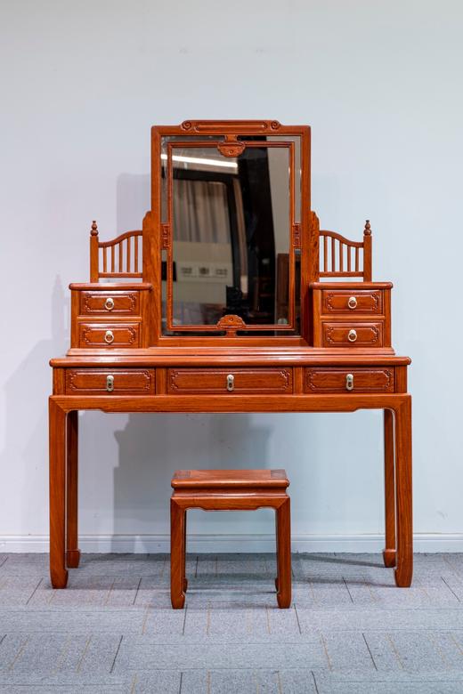 红桥红  家具严选  缅甸花梨(大果紫檀）  【115新明式梳妆台两件套】 商品图0