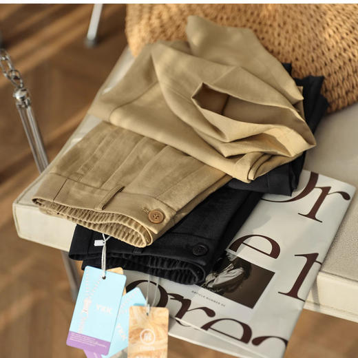 清凉解暑 抗皱亚麻裤！2025宽松直筒高腰显瘦九分休闲裤奶奶裤女夏新款！ 商品图4