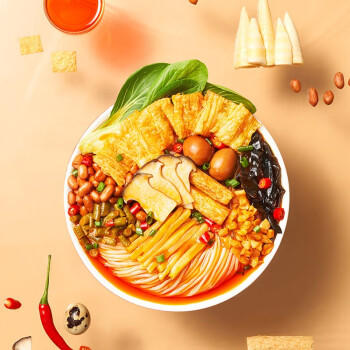 螺霸王原味螺蛳粉加料菌菇400g*5袋礼盒柳州特产速食米线螺狮粉送礼 /粮油调味 /方便食品 /螺蛳粉 商品图1