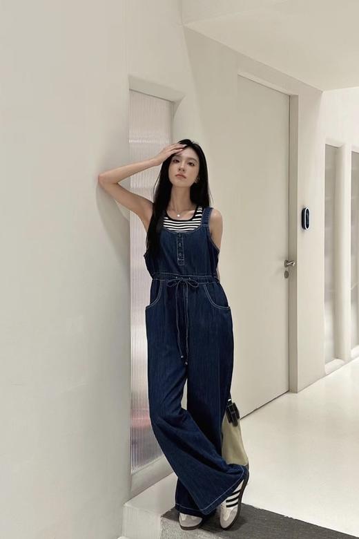 LNNNS 深蓝色收腰吊带背带裤 18367 商品图4