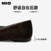MIO米奥丝绒芭蕾鞋蝴蝶结玛丽珍平底法式浅口单鞋女M254401605 商品缩略图4
