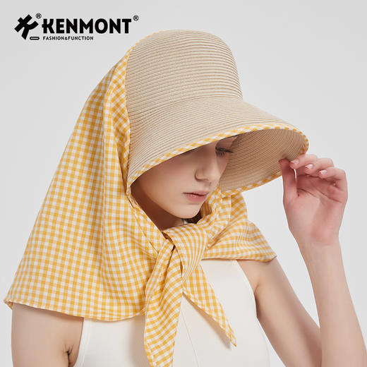 卡蒙遮阳防晒帽护颈遮脸一体头巾帽防紫外线草帽KM-6248 商品图1