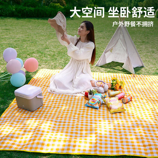 川崎 野餐垫 K3I00-A0812-1白黄格200*200cm 商品图0