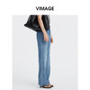VIMAGE纬漫纪休闲复古洗水蓝显瘦百搭宽松高腰牛仔裤2025夏季新款V2305933 商品缩略图3