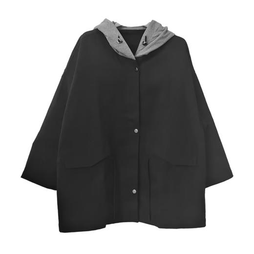 VIVIAN LIU R2443108 25春新款连帽腰部带抽绳对称宽松落肩外套 商品图4