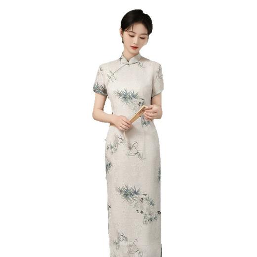 GX传统国风中式长款改良旗袍2025新款年轻款女复古短袖日常可穿夏季 商品图4