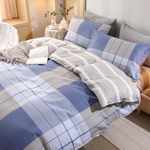 悦家全棉四件套全棉印花四件套被套200*230 床单双枕套YJ-13503 商品图1