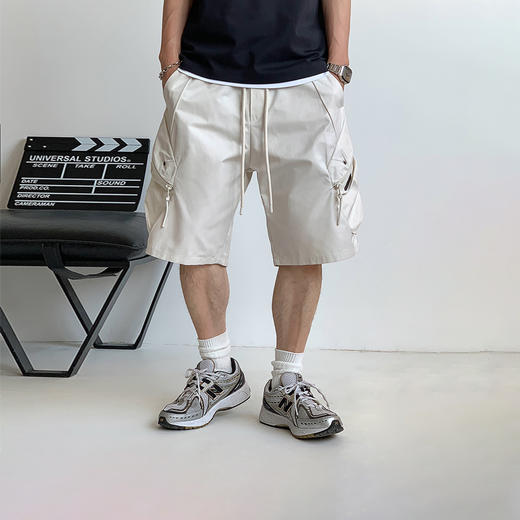 徐太浪机能风工装拼接口袋短裤男夏季新款大码宽松直筒休闲五分裤 商品图2