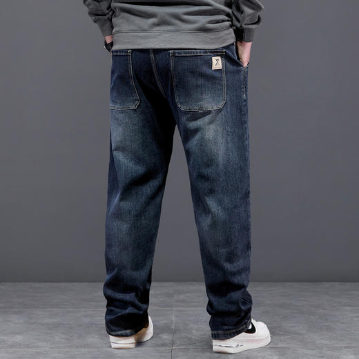 【DYG】大依优型大码男装松紧腰牛仔裤弹力直筒显瘦长裤子胖子加肥加大 商品图8