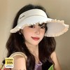 [夏上新！韩版甜美系！】UPF50+冰丝少女花边防晒帽   冰丝空顶防晒帽女夏大帽檐防紫外线遮阳帽可折叠户外骑行太阳帽子 商品缩略图0