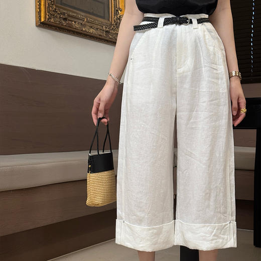 【预售7天】良木礼亚麻中裤（84537） 商品图0