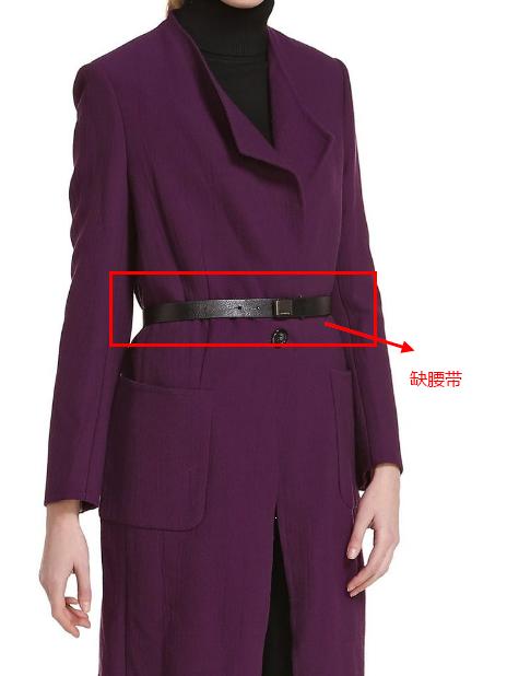 A1124603804   玛丝菲尔Marisfrolg  暗紫色优雅魅力双口袋长袖长款外套 商品图6