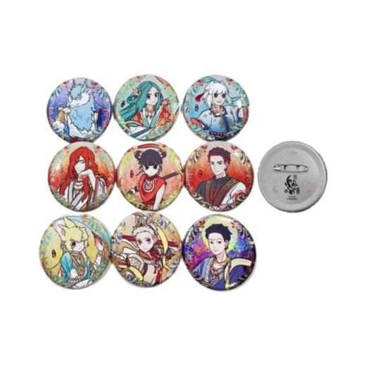 非人哉x敦煌画院联名 瑞兽呈祥 圆形徽章 吧唧 8包/盒 国谷 商品图0