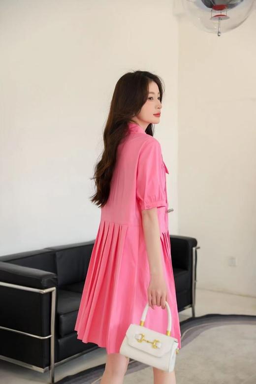 L.Fleuri 短袖粉色皱褶连衣裙 18461 商品图2