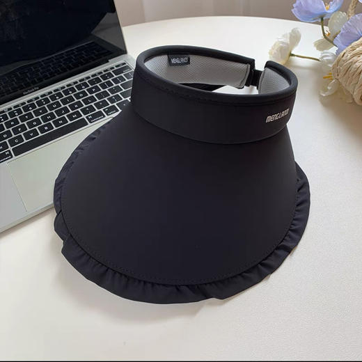 [夏上新！韩版甜美系！】UPF50+冰丝少女花边防晒帽   冰丝空顶防晒帽女夏大帽檐防紫外线遮阳帽可折叠户外骑行太阳帽子 商品图6