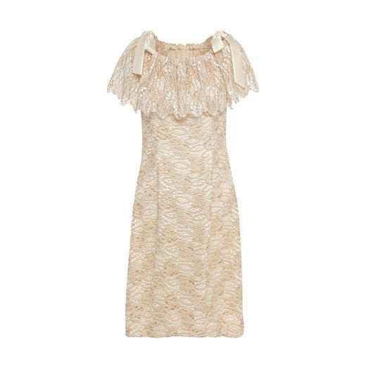 1C373059452138   奥丽嘉朵OBBLIGATO  奥丽嘉朵新款杏色蕾丝修身一字肩吊带连衣裙 商品图0