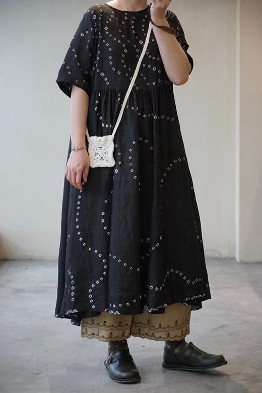 MAKU textiles｜真丝扎染高腰节连衣裙 商品图0