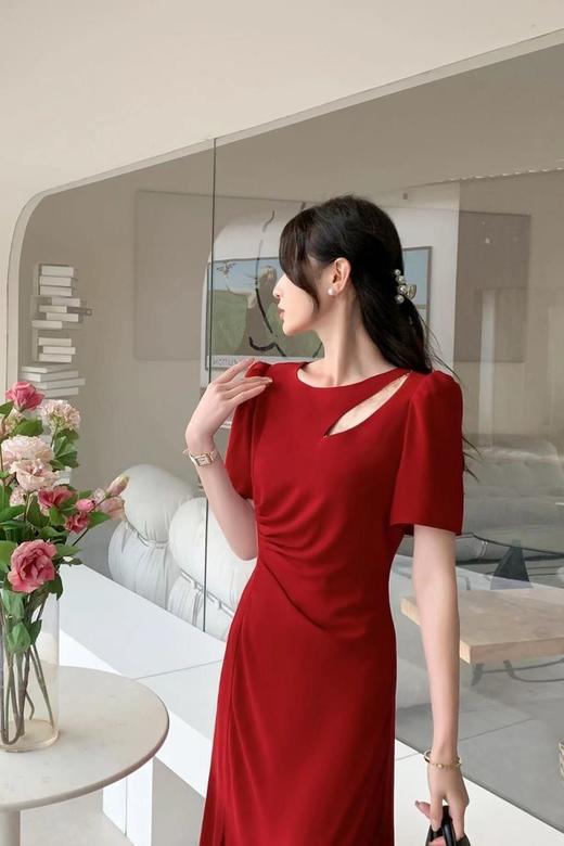 Le Malene 红色镂空轻礼服连衣裙 18383 商品图1
