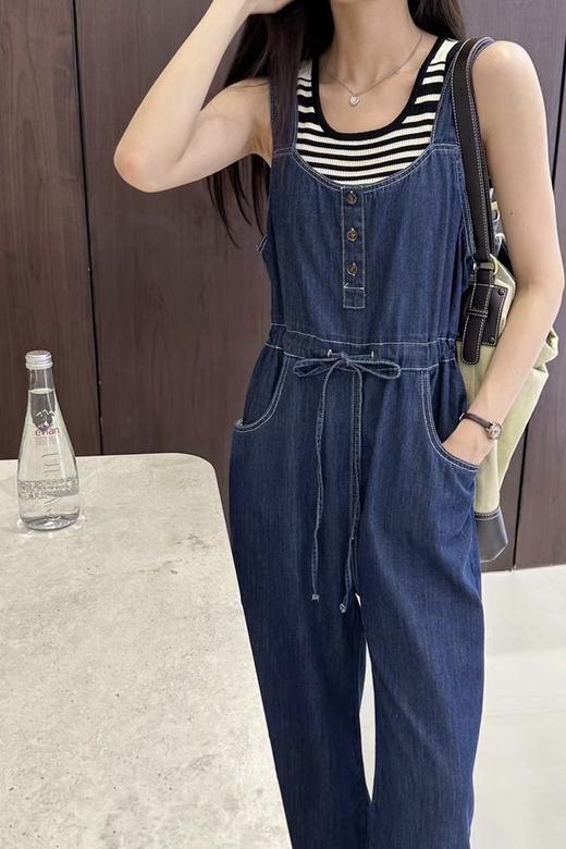 LNNNS 深蓝色收腰吊带背带裤 18367 商品图2