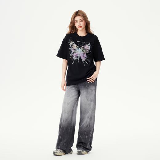 YKYB黄子韬短袖T恤透气舒适色彩爆炸时尚潮流蝴蝶上衣Y52NDT034 商品图1