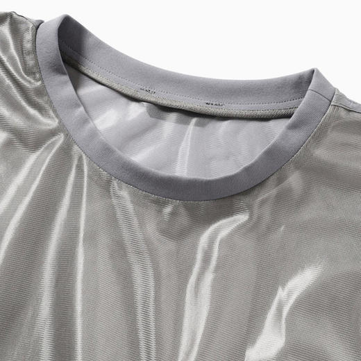 and wander silver mesh T 女装隔热防晒金属银网眼短袖T恤 商品图1