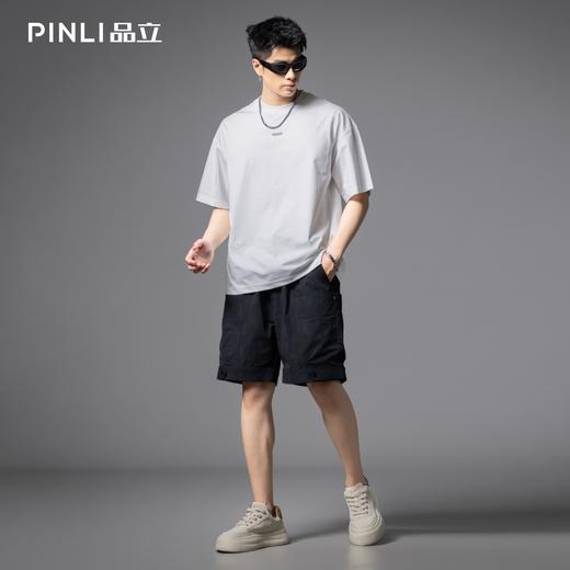 PINLI品立2025夏季新款潮牌运动休闲短裤男士宽松机能百搭五分裤GD252117397 商品图1