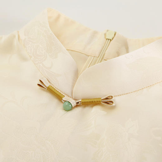 QF8G6斯尔丽2025新款改良旗袍拼接薄透朦胧水墨画流苏旗开得胜连衣裙 商品图6