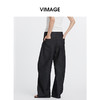 VIMAGE纬漫纪松弛遮肉百搭宽松空气裤显瘦阔腿休闲裤2025夏季新款V2305934 商品缩略图4