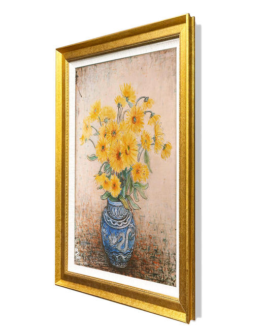 伽罗 JALO 潘玉良挂画-《青龙瓶与黄菊花》 商品图1